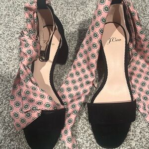 J Crew Heels with cute tie - never worn